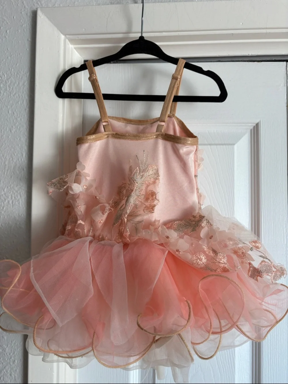 A Wish Come True 2-4Y Satin Slipper Kids Pink Floral Ballet Tutu Tulle Dress